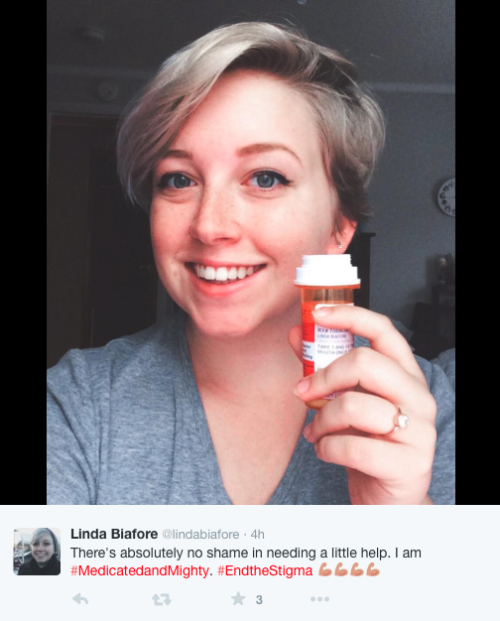 lucysweatslove:  lilghostpepper:  australopithecusrex:  micdotcom:   Women are tweeting antidepressant selfies to fight mental health stigma   Okay, but this is actually super important. I’d love to see it spread to include men, too, since they are