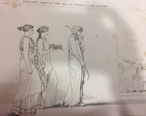 clodiuspulcher:Beautiful [labelled] Illustrations by John Flaxman of the Odyssey in a book dating fr