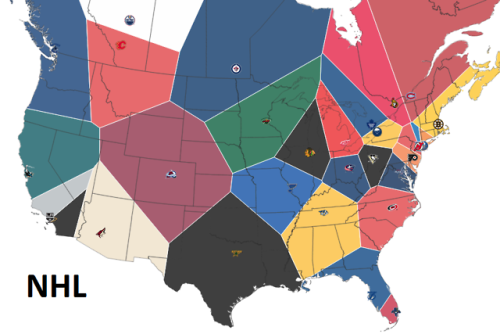 aimlessme:These maps, created by noahveltman.com, shows what the sports fan boundaries would be if p