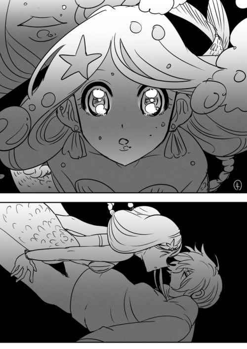 GL short comic &lt;Girl meets mermaid&gt; (2019/03/24)Finally finished this comic series!  ᕕ( ᐛ )ᕗ Y