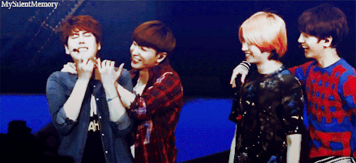 mysilentmemory:Kyuhyun Losing His Sh*t when Eating a pouch of Lemon Slices…Meanwhile YeChul