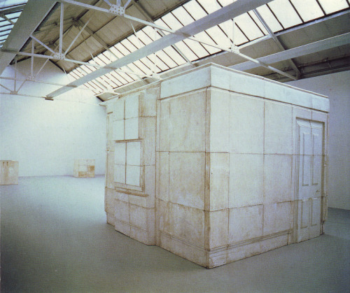 likeafieldmouse:  Rachel Whiteread (1990-2001) 1. Ghost 2. Untitled (Cast Iron Floor) 3. Untitled (Black Bed) 4. Untitled (Wardrobe) 5. Valley 6. Untitled (Amber Bed)