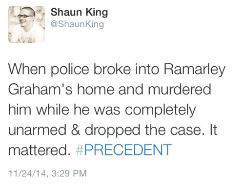 gifthetv:  “@ShaunKing: I’m sharing these horrific cases to press into your mind that a legal & practical precedent is being created for the ease of black death.” 