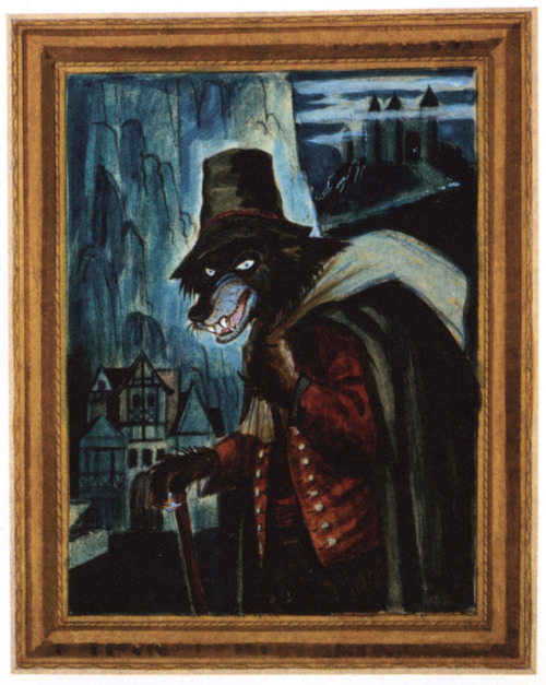 adventurelandia:Unused transforming werewolf portrait concept art for the Haunted Mansion by Marc Da