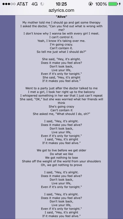 andinthemeantimeconsultabook: coolnerdyandalone:  ziamisthebae:  CAN WE TALK ABOUT THE FACT THAT LOUIS WROTE ALIVE AND IF YOU CHANGE ALL THE FEMALE PRONOUNS TO MALE PRONOUNS THE SONG CHANGES FROM A GUY ADDICTED TO SEX TO A GUY REALIZING HES GAY AND LIKES