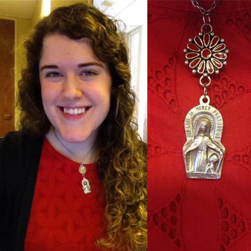 Shoutout to @handmaidhandmades for making awesome Catholic jewelry including this Our Lady of Mercy 
