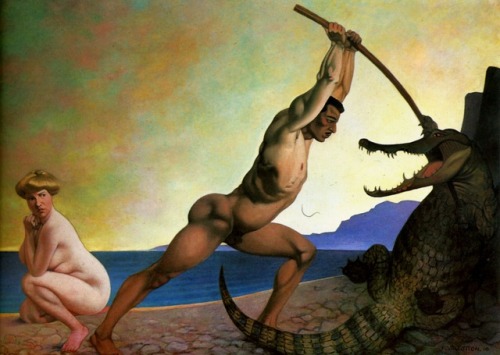 artist-vallotton: Persee killing the Dragon via Felix VallottonSize: 160x225 cm