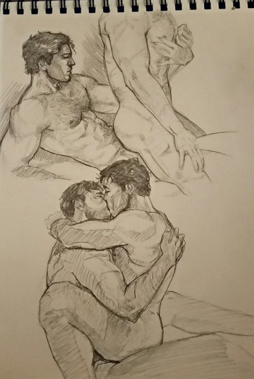 thedesertviking:  More superbat porn sketches.  I draw bottom!clark and he still ends up on top… 