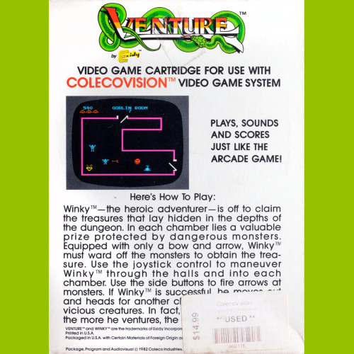 Venture was an arcade game by Exidy. It came out for arcades in 1981 but I know it primarily because