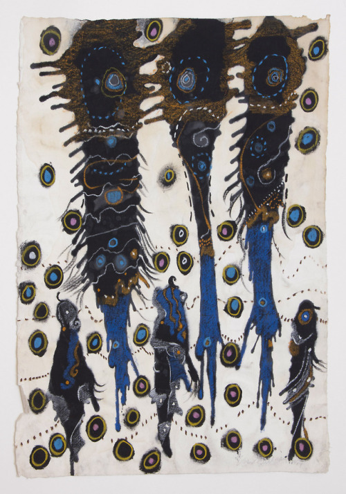 theegoist:Lee Mullican (American, 1919-1998) - Wedding Party, Mixed media on paper, 69.2 × 57.2 (196