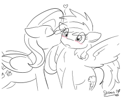 datcatwhatcameback:  SHIPSHIPSHIPSHIPSHIP Yay I was able to doodle! But my knees hurt like hell. Concrete cellar floor+obesity+folded legs=PAIN At least I can do little things until I get some space. Flutterdash!  Eeee &lt;3