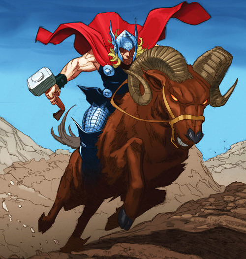 takemetothedungeons:  Not everybody could pull this look off…  Thor: God of Thunder #16  
