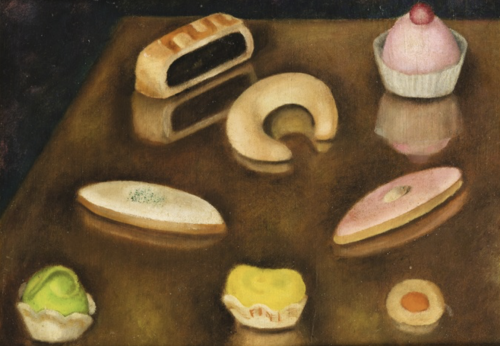 neshamama:leonor fini, “pâtisseries,” c.1929, oil on canvas