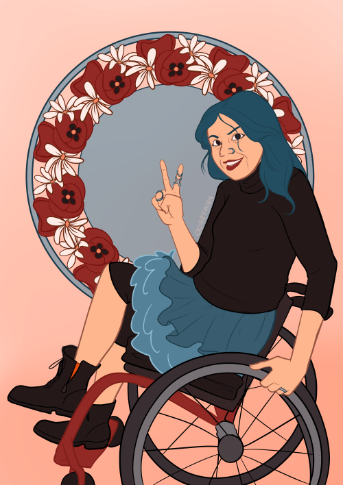 ogrefairydoodles: Cripple Punk commission for G.D. [ID: a digital portrait of a pale woman with