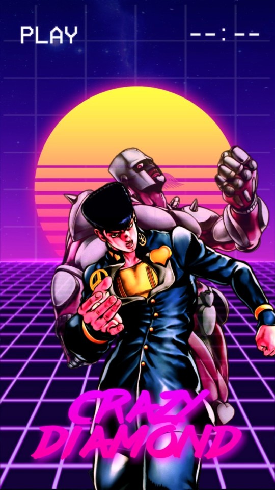 ANIME AESTHETHIC EDITS/WALLPAPERS — Jojo's Josuke Higashitaka Synthwave ...