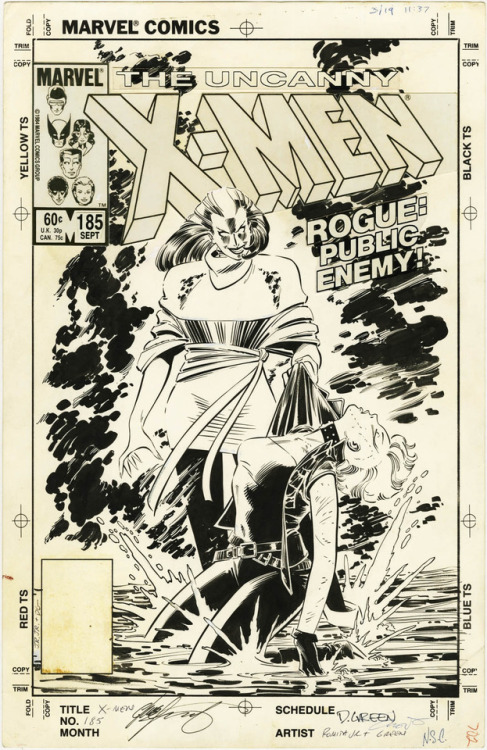 travisellisor: the cover to The Uncanny X-Men (1963) #185 by John Romita Jr. and Dan Green