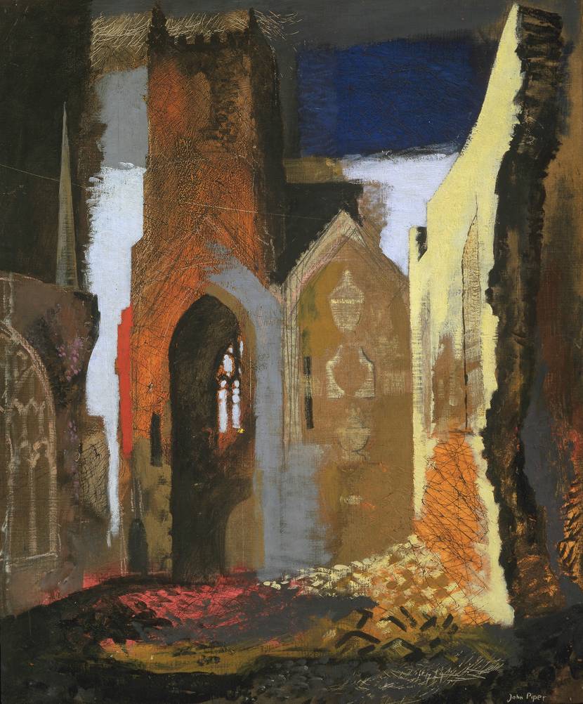peira:  John Piper:  St. Mary le Port, Bristol (1940) via Tate 