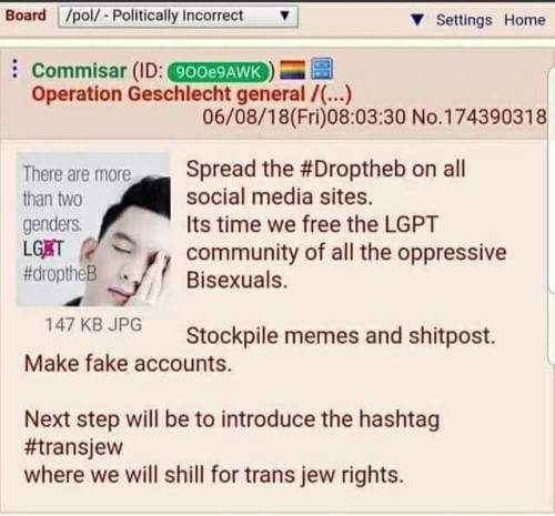 hadasaaah:If you see any #droptheb bullshit just know it’s people from 4chan trying to piss everyone