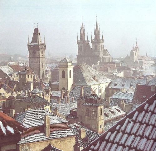 lostandfoundinprague: Winter Prague by D.Vrzak, early 90’s  PALE PRAGUE 