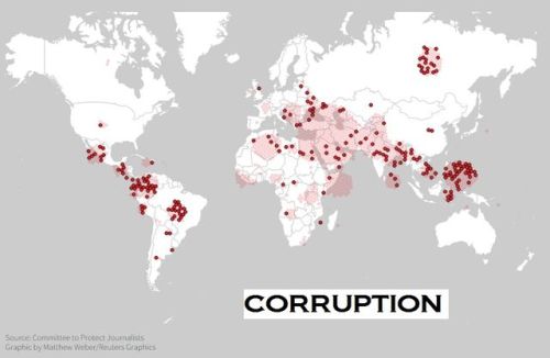 committeetoprotectjournalists: 5 maps that show the beats journalists covered when they were killed.