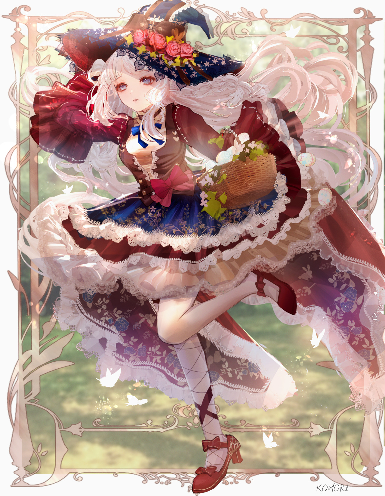 女の子 イラスト 創作 少女 絵 イースターの魔女 全身版 女の子 イラスト 創作 少女 絵 イースターの魔女 全身版