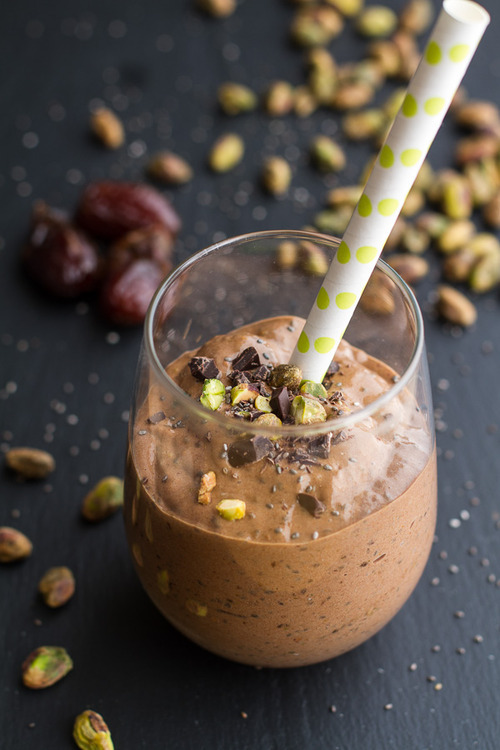 happyvibes-healthylives: Chocolate Pistachio Chia Shake