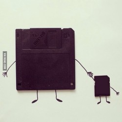 9gag:  Floppy disk and son