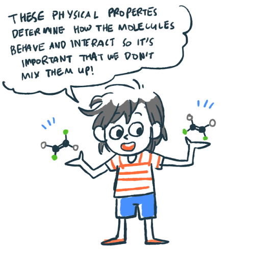 cyclopentadiene:  atomicallena:  scienceforebreakfast:  One example of how big a role isomers can play is talked about here: Radiolab: Mirror Mirror.  Some fantastic illustrations explaining the basic concepts regarding cis and trans.  Just a few things