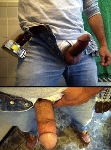 gayvintage501: My hard big tool out of my jeans