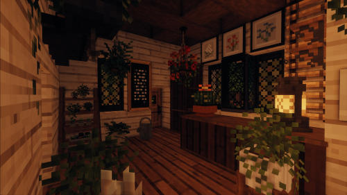 ~~ small flowershop with living space and greenhouse in the middle of forest ~~