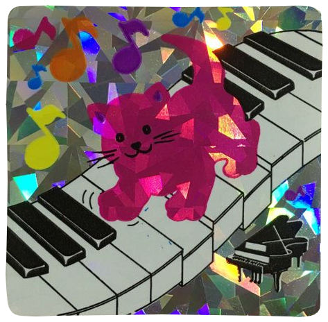 transparentstickers:Piano cat sticker by Sandlyion