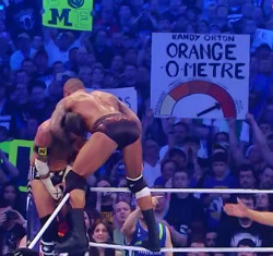 fan-dingo-ate-my-baby-o:  I found it! the Randy Orton orange-o-meter varying from mayonnaise to Uluru to rolled in Doritos i think the last one is… One of Brendon Burns’ greatest signs! 