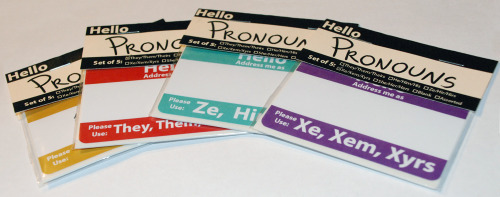 thenewwomensmovement: pi-ratical: Hello Pronouns Stickers are off of Preorder! I just packed up the 