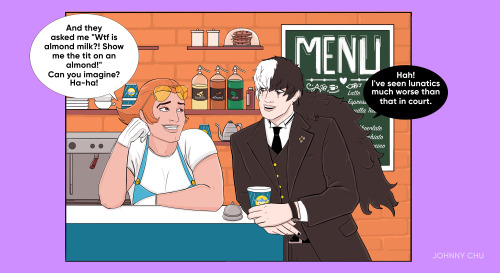 Blackbright Week Alternative universe — Coffee shop AUFINAL DAY! YAY! I wanted to draw Coffee shop A