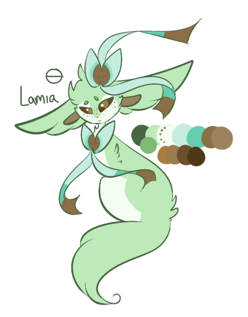 (character design) Lamia, mint chocolate sylveon, for @nekothymia