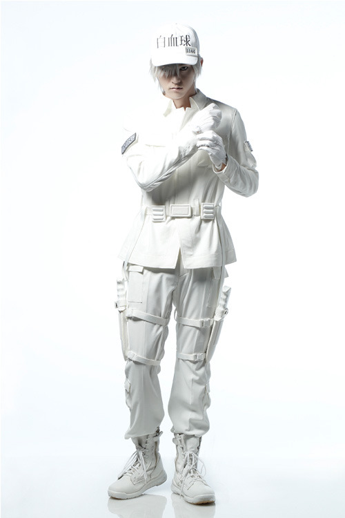 The fantastic four visuals from Hataraku Saibou stageWada Masanari as White Blood CellKimisawa Yuuki