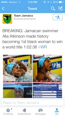 stability:  king-james-the-first:  charlibaltimore:  So are the black people cant swim jokes gonna stop now or…?  And she smoked the second place person by 10 seconds..  thats seriously awesome, but just for clarification thats a tenth of a second not