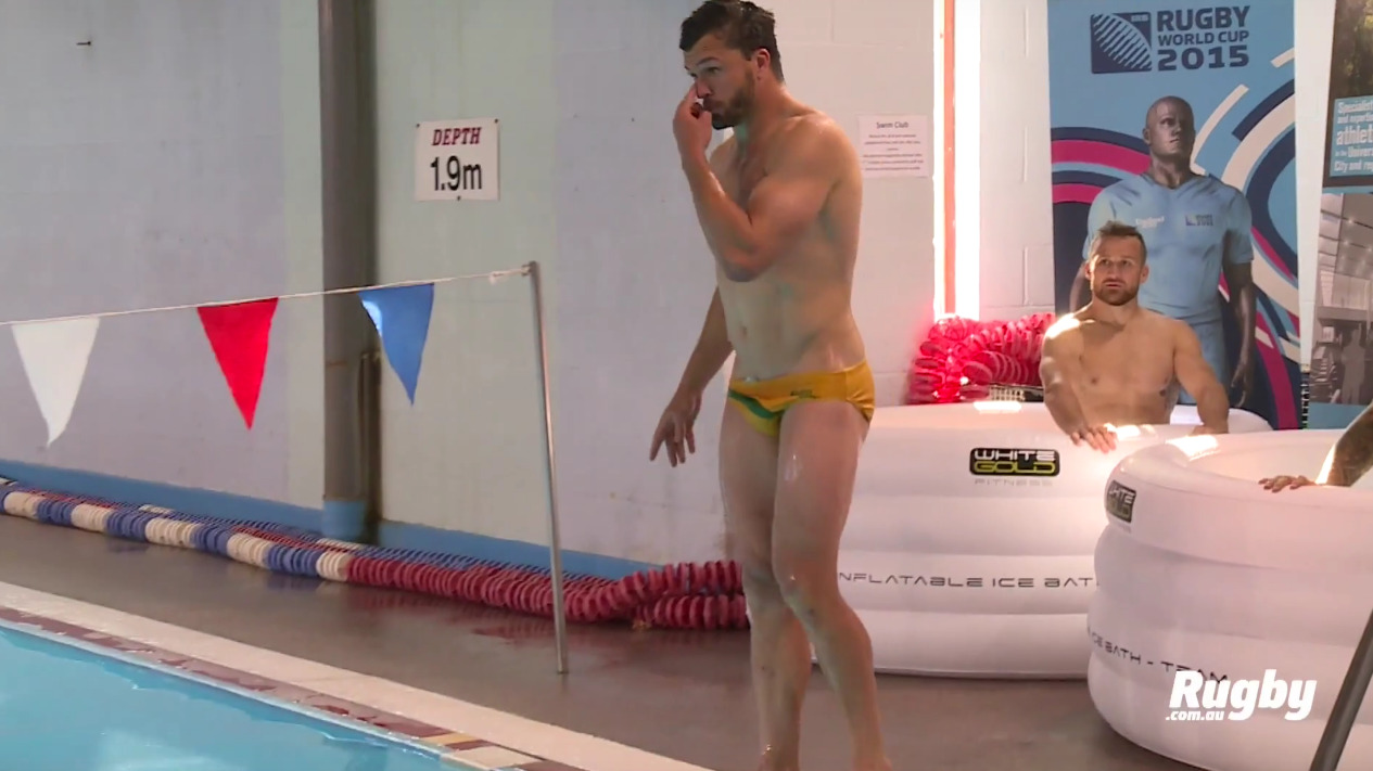 roscoe66:  Matt Giteau and Adam Ashley-Cooper of the Australian Wallabies at a recovery