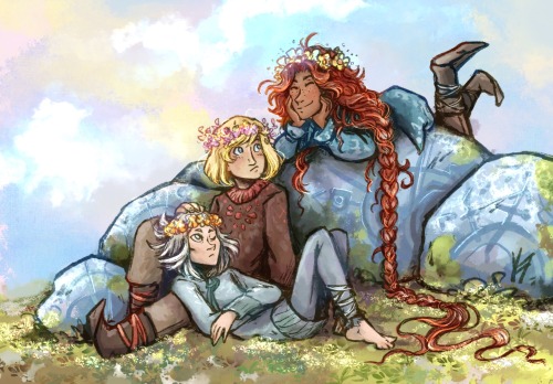 bogkeep: they’re having a moment[image ID: lalli, emil, and reynir from the webcomic stand sti