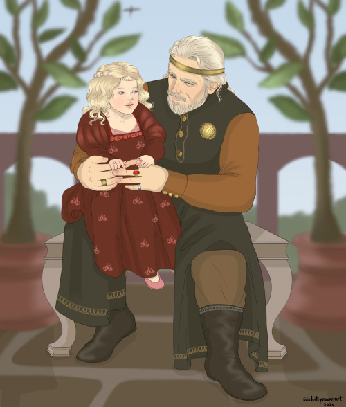 Grandpa Baelon and Rhaenyra commissioned by the awesome theoakenfistt on IG. This was super adorable