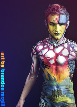 ryandevon: brandonmcgill:   ARTISTS PAINTING EACH OTHER (NSFW) Hey folks! Brandon McGill here. I’ve been teaching Cole (the muscular one) how to body paint the last couple of years. At one point we decided it was time to paint each other with a theme