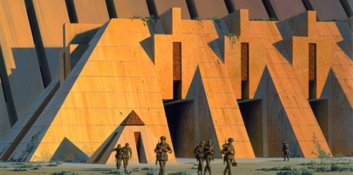 talesfromweirdland:Ralph McQuarrie’s art for Yavin 4. Star Wars (1977).(Image 2 I believe is concept
