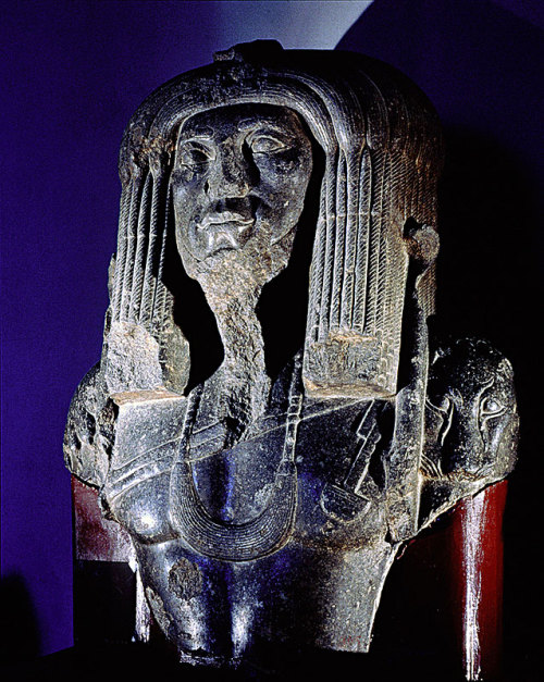Statue of Amenemhat III as a Priest This black granite statue of Amenemhat III, of which only the to