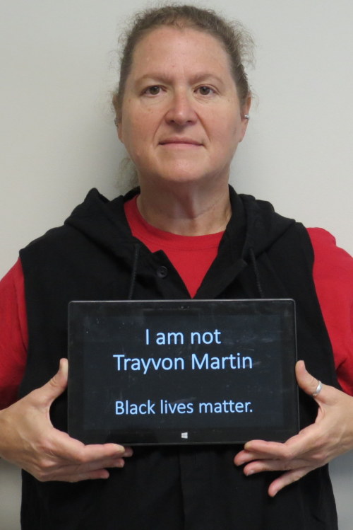 terarroni:wearenottrayvonmartin:I am not Trayvon Martin.  I am a 56 year-old white woman wh