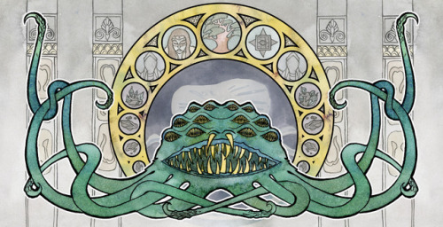 squirtleinwonderland: World of Warcraft - Art Nouveau set   Yogg Saron, Jaina, Tyrande, Chromie, Thalyssra, Valeera, Gelbin and Wrynn family - Tiffin. Anduin and Varian 