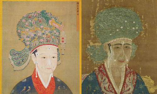 hanfugallery:phoenix crown/feng-guan凤冠 of empresses in song dynasty from their ancient portraits.In 