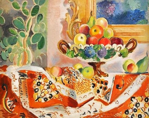 cactus-in-art:Arthur Percy (Swedish, 1886-1976) Fruit Still Life