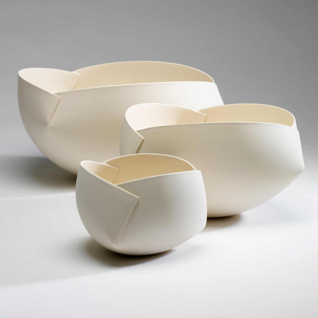 patrickschierer:  Ann Van Hoey. Growing. White Earthenware slab building and molding. 