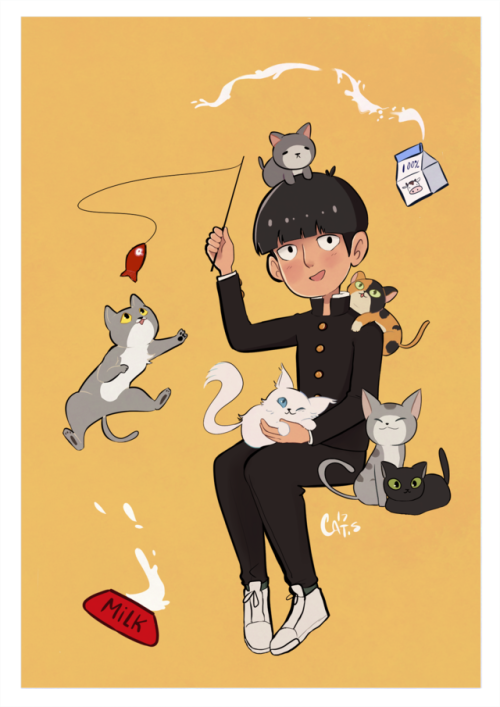 cat-saavy:Long over due! Had this print sitting for months now. One day I’ll get to Reigen and