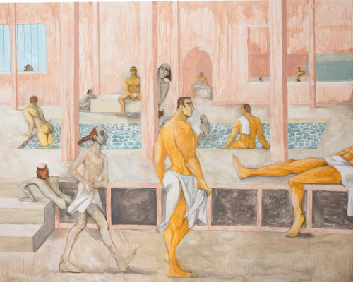 thunderstruck9: Julien Ceccaldi (Canadian, b. 1987), Pompeii Bathhouse, 2017. Acrylic on plywood panels, 204 × 304 cm. via theories-of 